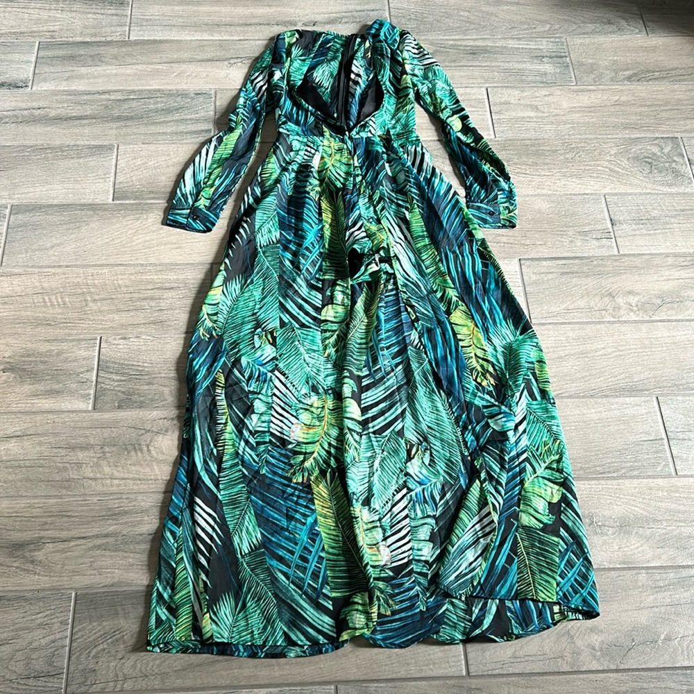 Banjul leaf print romper